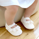 Xiderui (xiderui) baby floor shoes for spring and summer cotton shoes for infants and toddlers thin princess non-slip toddler shoes for girls' shoes and socks Beige lace shoes 12 CM Reference age 6-9 months