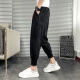 Yingzhen new trendy versatile Harun small feet pants casual pants men's tying feet nine-point pants trendy brand pants men's Korean style work pants Z829-zipper M Recommended 95-110Jin [Jin equals 0.5 kg]