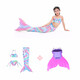 Youdingqi Mermaid Children's Clothing Fishtail Princess Skirt Girls Suit Children's Swimsuit Baby Summer New Style Rose Red Three-piece Set without Flippers 110 cm Suitable for Ages 3-4 Years Old