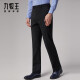 JOEONE men's trousers chemical fiber trousers spring and summer style young and middle-aged men's business comfortable soft suit trousers TAX2050253 cool knight black