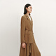 OVV Autumn and Winter Hot Sale Women's Flat Lapel Knitted Wool Casual Suit Jacket with Belt Caramel Brown XL