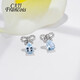 CAJJ Francois 4 carat aquamarine earrings, earrings, natural colored gems, 925 silver inlaid with zircon, jewelry, gemstones, aquamarine earrings