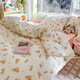 Jingsheng Bed four-piece set double-layer yarn summer bedding Yiye-yellow 1.5/1.8m bed sheet four-piece set