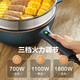 Supor Electric Wok Haushalt Nicht-Stick-Topf-Elektro-Multifunktions-Multifunktion Heißtopf Schlafsaal Elektrische Dampfer Rührbrett und Stewing Fritting Pan CJ32A825 32 cm großer Durchmesser 5L