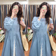 
Geman maternity wear autumn new Korean mid-length dress with long sleeves slim shirt skirt two-piece suit blue dress + white skirt XXL