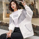 Qinmo HARAJUKU Veste à capuche décontractée lâche pour femmes au printemps, automne et hiver à la mode Internet célébrité Veste de travail étudiant manteau Fried Street Hong Kong Flavour 9902 Gray M Recommandé 95-110jin [Jin est égal à 0,5 kg]