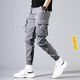 
Baifeidi casual pants men's trendy Korean style work pants men's summer hip-hop men's high elastic ins tying pants 9 minutes spring and summer gray GX9738 L