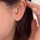 Xinshe S999 Sterling Silver Princess Bow Earrings for Women Ear Holes, Sweet Pure Silver Korean Earrings Design Earrings 999 Silver - Pair of Bow Earrings