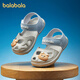 Balabala children's slippers summer boys and girls cartoon color matching casual shoes soft sole lightweight gray tone 00422 15 suitable for feet 15cm long