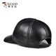 Woodpecker genuine leather hat for men in winter thickened baseball cap to protect against cold wind and snow middle-aged and elderly sheepskin hat for cycling and driving
