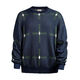 Maden workwear retro geometric plaid knitted pullover sweater men's spring round neck loose college style versatile top Navy blue (loose and large) L
