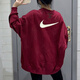 Nike (Nike) Sweatshirt-Frühlings- und Herbst-Sweatshirt-Frühlings- und Herbst-New Sportswear Strick losen runden Hals Top Pullover FV8444-555 FV8444-677 Rote Innenfutter Terry Loose Style M