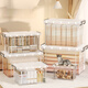 Baishengniu transparent storage box household clothes storage box toy snack storage box trunk storage box plastic material 98# brown model length 53 width 38 height 25cm upgraded and thickened