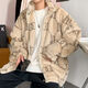 Commandant Bear Coton Coton Coton Coton Men's Winter Lambs peau de coton Coton Coton Cotton Hong Kong Style High Street Handsome Set de blanc W9904 + Noir Longue Black + Pantalon noir enlece