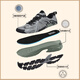 LeTTO (LOTTO) hiking shoes men's shoes for summer breathable running shoes outdoor cross-country hiking sneakers men 1071 gray/green 42