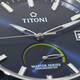 
Titoni men's watch Master series automatic mechanical astronomy certification calendar kinetic energy display Swiss watch 41mm steel belt blue disc 94388 S-677
