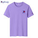 Champion verheißungsvoll offizielle Trendy-Markenpaare aus Baumwoll-Outfit runden Hals Kurzarm Männer und Frauenstil-Sorte T-Shirt Frauen halbärmelte Top 6621 Pure Cotton-Purple 2xl 155-170jin [Jin gleich 0,5 kg]