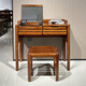 Feilexiong all solid wood dresser flip cover makeup table small apartment Chinese modern walnut desk dresser integrated bedroom walnut dresser + makeup stool