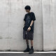 
POUM short-sleeved T-shirt men's summer thin dark European and American high street trendy top printed hip-hop half-sleeved base T-shirt men CWLFS-CL1047 black 2XL
