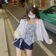 Kaiji Rui Pure Three-Up Women's 2024 Summer Floral Sling White Open Shirt + Denim A-line Skirt Trendy 682# Single Sling L [-110Jin[Jin equals 0.5 kg]]