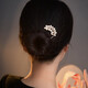 Zuoou U-shaped hairpin pearl hairpin metal leaf comb French style hairpin ball head fork comb hairpin U-shaped hairpin for women leaf style