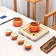 Xin Qi Ji business souvenir Kung Fu tea set persimmon wishful housewarming holiday gift ceramic annual party gift one pot one can four persimmon cup gift box