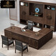 HONFSTIN New Chinese style boss table solid wood executive desk office furniture customized simple modern fashion president desk and chair 2.0m boss table (ash wood)