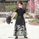 
Baaober Chinese style girl Hanfu summer new Chinese performance costume set new Tang suit horse face skirt girl summer Ming style black plus 2687 white 130cm
