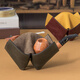 沙芬（SAVINELLI）意大利沙芬烟斗架进口东南西北折纸M674四斗位皮质烟斗架男士礼品 鳄鱼-磨砂咖