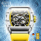 Bonest gatti watch masculin allemand entièrement automatique creux mécanique montre mécanique lumineuse vitier baril de baril pour hommes givrés de petit ami de petit ami argenté jaune BG9903-a