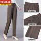 
Hengyuanxiang mother pants autumn and winter plus velvet trousers for women high waist straight loose middle-aged and elderly women's pants spring and autumn casual pants J9207 black 6XL [weight 160-175]