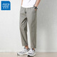 
Jeanswest ice silk casual pants for men in summer thin loose 2024 new wide-leg straight men's pants trendy and versatile men's pants 9904 khaki gray XL