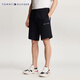 Tommy Hilfiger casual sports spring and summer men's simple and versatile embroidered drawstring fit solid color straight shorts navy blue FAP 2XL