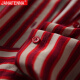 JannaFenna chiffon shirt women's long-sleeved 2020 early autumn new red and white striped shirt Korean style fashion loose slimming simple versatile top trendy red striped L