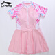 Li ning (li-nun) Kinder Badeanzug Mädchen Ein-Kleid-Flachwinkel Badeanzug bequem schnell trocknend Schwimmen Heiße Frühling Badeanzug 733 Pink 140