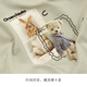 
Hengyuanxiang nightgown for women in spring and autumn students' home clothes cute girls short-sleeved loose sexy pajamas summer 15604 green 2XL /175