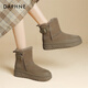 Daphne snow boots winter velvet thickened Northeastern cotton shoes thick-soled short boots women's shoes 4023608067 Khaki 37