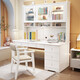Bamboo sound desk solid wood computer desk bookshelf bookcase integrated combination study table and chair bedroom student writing desk home solid wood color single table 140x60x186cm