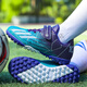 
Fashulin 2024 new children's football shoes for students boys Falcon TF broken nails Velcro women's breathable training shoes 6199 black and blue broken nails 30