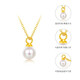 Mengjinyuan 18K gold pendant for women, gold 750 pearl pendant, simple clavicle chain birthday gift for girlfriend, pearl diameter is about 5.5mm - gold weight is about 0.09g