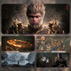 Myth Black Wukong Mouse Pad Extra Large PADPORTOP PAD DORMITORY PAD DE BURI