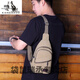 
Kangaroo 2024 new trendy men's one-shoulder crossbody bag men's outdoor chest backpack casual canvas shoulder bag chest bag small bag black 9901