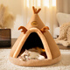 Cat Mi Cat's Nest, todas las estaciones, Tienda de Tienda Universal Cerrada, Nido de Cat, Dog Yurt, Cat House, Warm Cat Puppet Mat, Brown Elk, M: 45*45cm (peso recomendado dentro de 10 Jin [Jin equivale a 0.5 kg])
