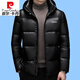 皮尔卡丹（pierre cardin）冬季新款羽绒服男士亮面短款高档白鸭绒连帽加厚保暖休闲外套男 3523 黑色 170/84A 建议体重 90斤-115斤