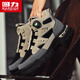 
Huili men's shoes, Martin boots, autumn and winter men's high-top work shoes, retro mountaineering casual shoes, dark gray 41