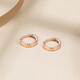Safir 18K gold earrings for women, rose gold interlocking double hoop earrings for girlfriend, one pair, price - K red