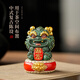Xiangye Forbidden City Style Cultural Creation Lucky Pixiu Kirin Small Ornament Green Sandstone Auspicious Beast Kirin Good Luck Tea Pet Pair Souvenir Kirin Good Luck + Big Drum Base (Gift Box)