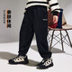 ASK JUNIOR Children's Pants Autumn and Winter Wear Large Children's Warm All-in-One Velvet Casual Pants Trendy New Year Boys' Sweatpants