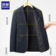 Luo Meng Casual Suit Men's Autumn and Winter Business Youth and Middle-aged Woolen Suit Fitting Simple Western Thick Jacket 20705/82392 Navy Blue XL /180