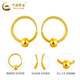 China Gold (CHINA GOLD) round bead gold earrings for women, solid gold bead earrings, earrings, anniversary birthday gifts for wife, girlfriend, today/next day delivery, round bead plain hoop earrings, about 0.4g, medium gold gift box